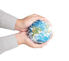  hand holding globe Elements of this image furnished by NASA