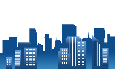 Obraz premium Cartoon silhouette of the city