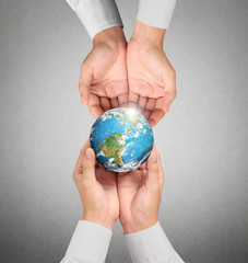  hand holding globe Elements of this image furnished by NASA