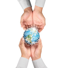  hand holding globe Elements of this image furnished by NASA