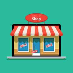 Concept of online shop. 
