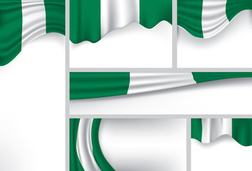 Abstract Nigeria Flag, Nigerian Colors (Vector Art)