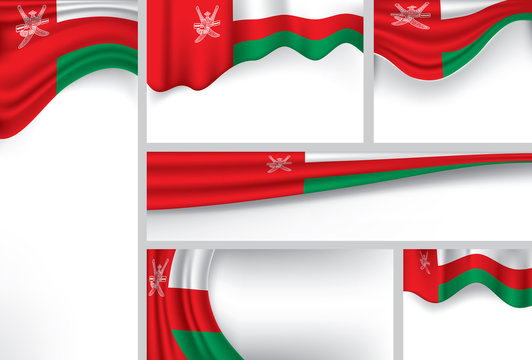 Abstract Oman Flag, sultanate Oman Colors (Vector Art)