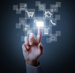 pressing modern social buttons
