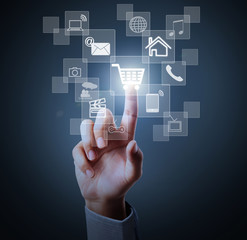 pressing modern social buttons