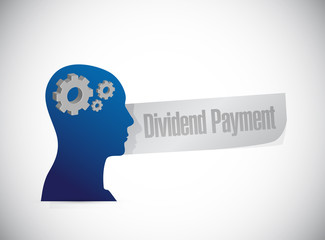 dividend payment thinking brain sign concept