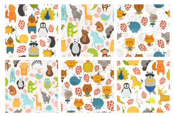 Set of animals backgrounds