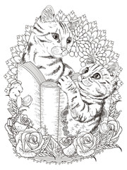 adorable cats coloring page