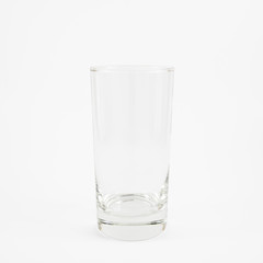 The close up of clean empty tall glass.
