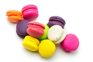 A french sweet delicacy, macaroons variety closeup.