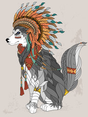 lovely wolf coloring page