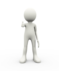 3d man thumb up gesture