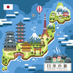 funny Japan travel map
