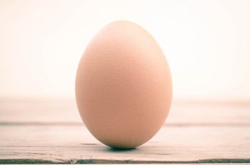 Close up egg on the wood and white background with clipping path 