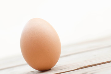 Close up egg on the wood and white background with clipping path 