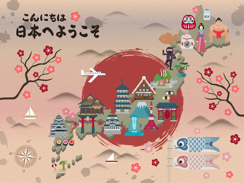 lovely Japan travel map
