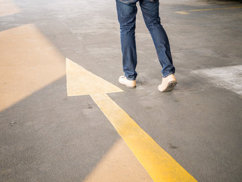 Concept of a man follows the right way