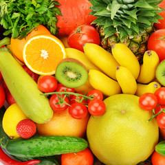 background of different fruits and vegetables