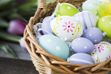 Easter Eggs in Basket