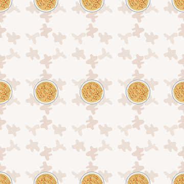 Seamless pattern background noodles.