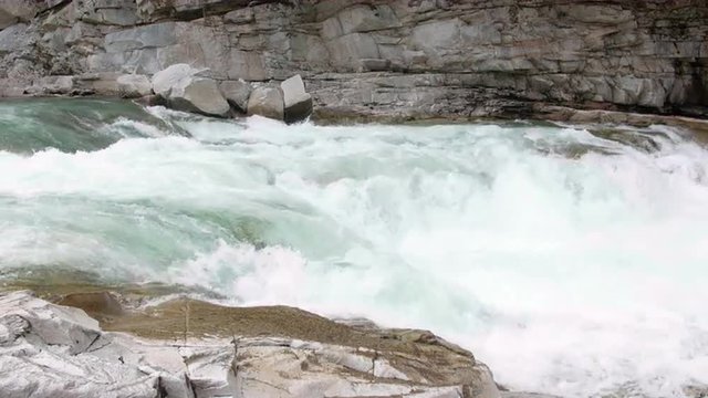 White Water of Raging Skykomish River at Eagles Falls