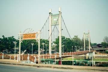 LAMPANG, Thailand - March 4, 2016 :Old Bridge Orange in Lampang