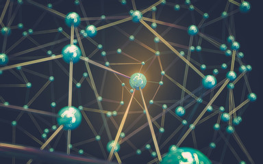 Abstract polygonal space low poly dark background