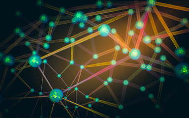 Abstract polygonal space low poly dark background