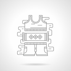 Fitness outfit detailed flat line vector icon