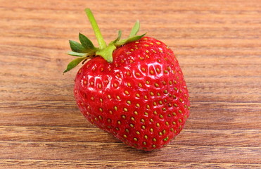 Fresh strawberry on wooden table