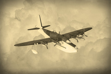 (Artist's recreation) of World War 2 vintage flying boat used by the allies as a scout and bomber.