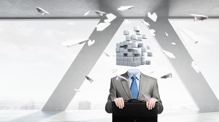 Portrait of headless businessman