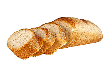 Buckwheat bread on a white background