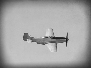 'Vintage Style' image of World of American War 2 fighter aircraft.