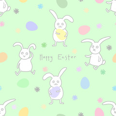 Obraz na płótnie Canvas The seamless vector pattern on Easter theme