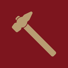 The hammer icon. Hammer symbol. Flat