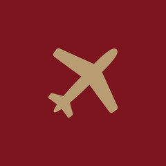 The plane icon. Travel symbol. Flat
