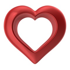 Red heart isolated on white background