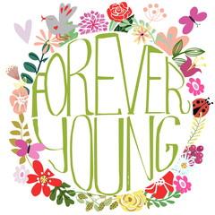 Forever young lettering