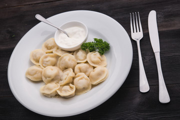homemade tasty pelmeni