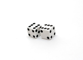 Two dice on a white background
