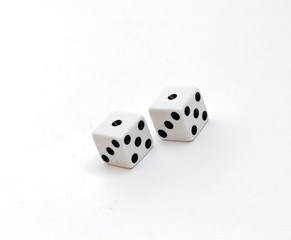 Two dice on a white background