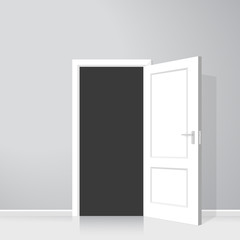 Open door. Realistic vector illustration