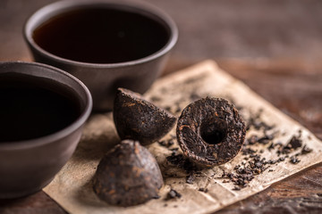 Still life with pu-erh tea