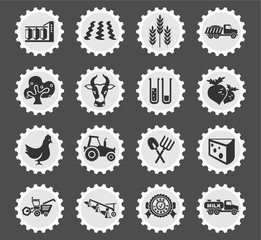 agricultural icon set