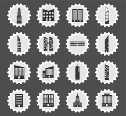 Buildings icons set
