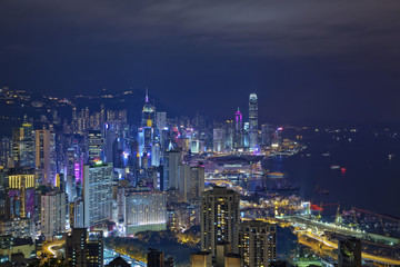 Fototapeta na wymiar Hong Kong. Image of Hong Kong skyline at night.