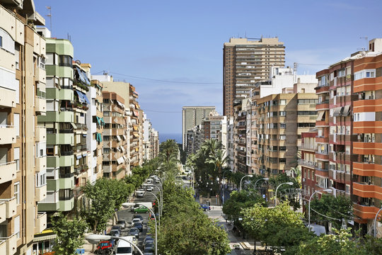 Avenida General Marva in Alicante. Spain