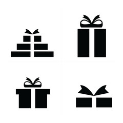 4 style Set black gift icons
