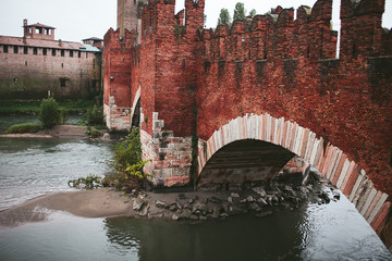 old bridge in Verona over river